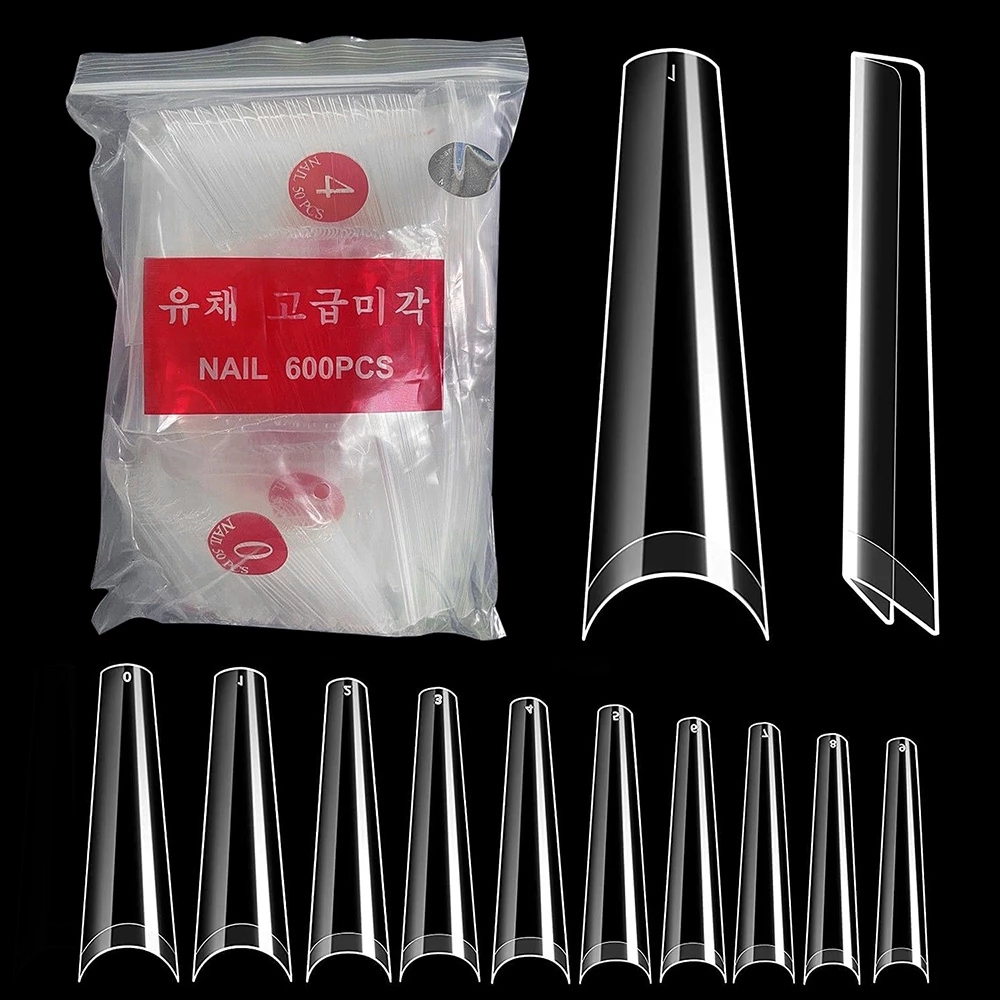 Nail Art Xl - Coffin Fake Nail Tips Acrylic Long