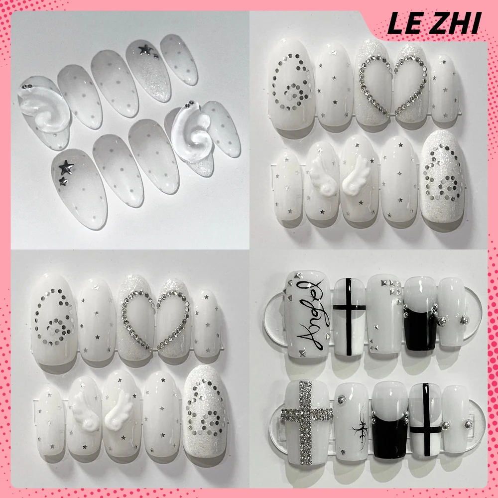 Nail Art Inspo - Y2K Retro Wings Stars Glitter Press