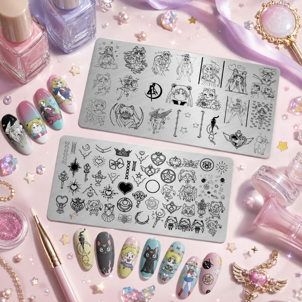 Sailor Moon Anime Nail Stampin - đánh giá và giá Nail Art Inspo
