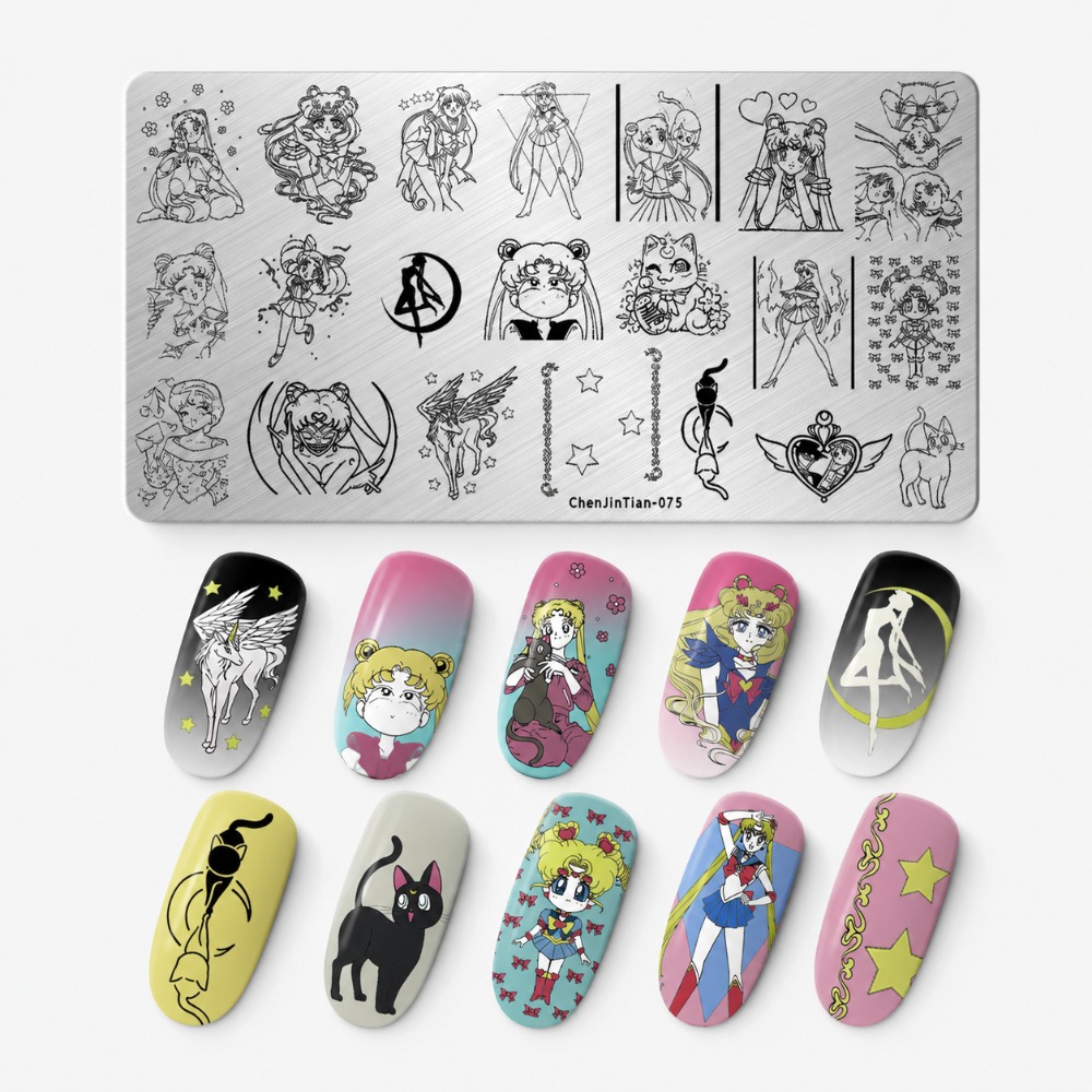 Sailor Moon Anime Nail Stampin - đánh giá và giá Nail Art Inspo