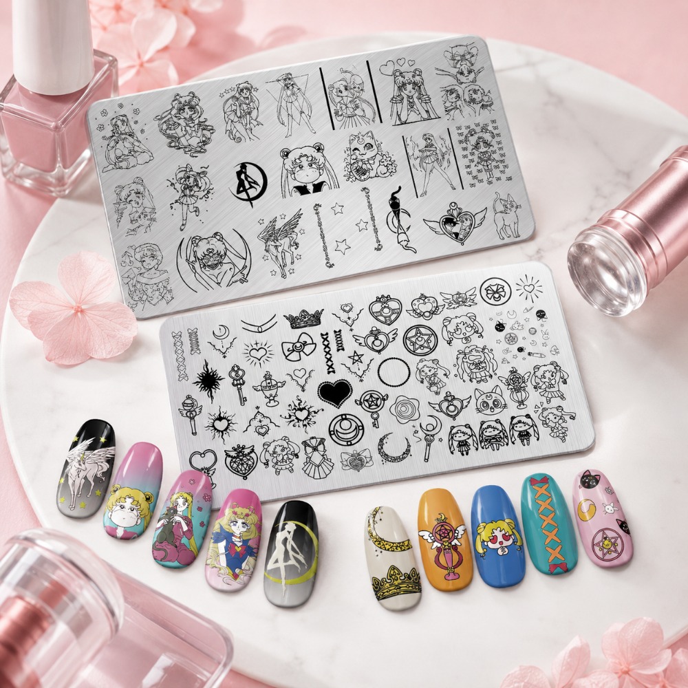 Sailor Moon Anime Nail Stampin - đánh giá và giá Nail Art Inspo