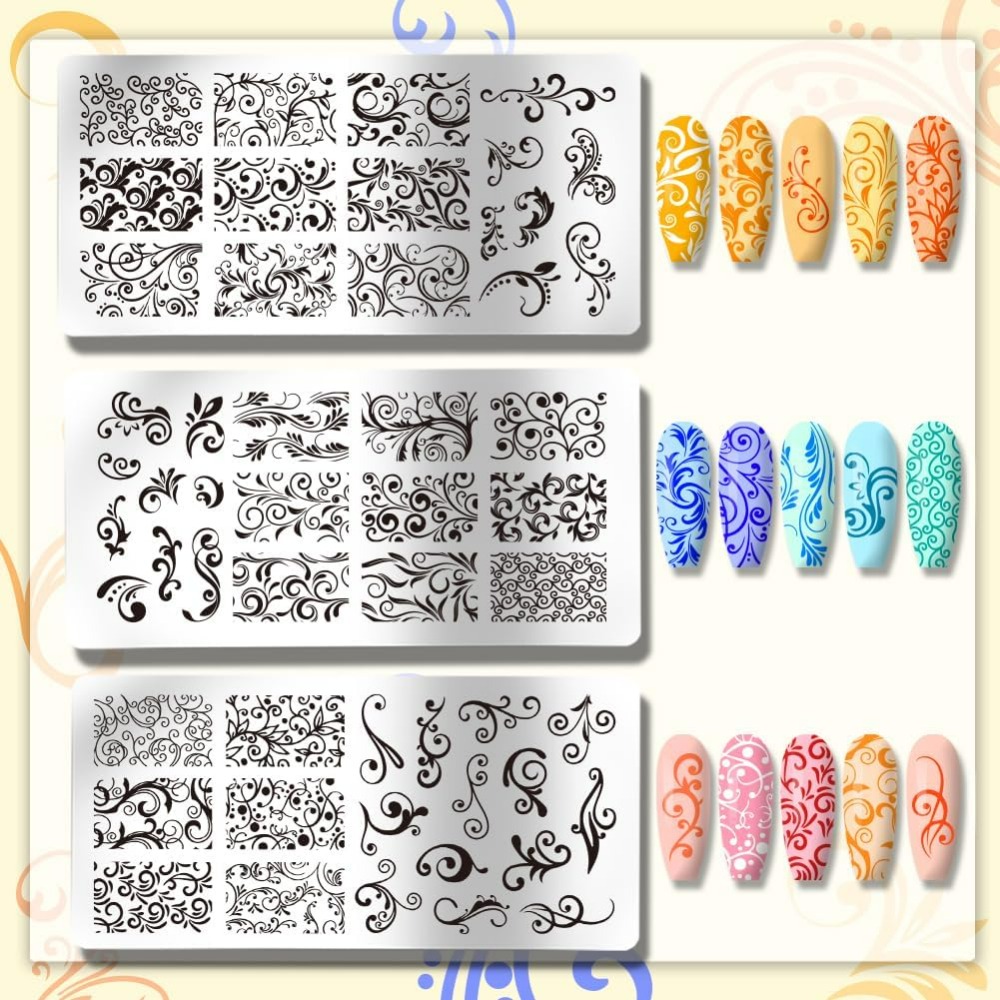 3pcs Swirl Pattern Nail Art Te - đánh giá và giá Nail Art Inspo