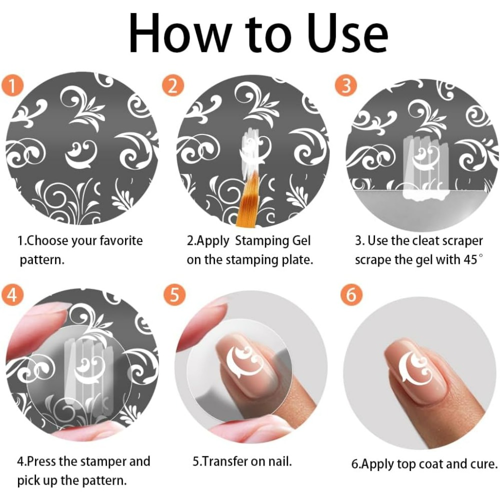 3pcs Swirl Pattern Nail Art Te - đánh giá và giá Nail Art Inspo