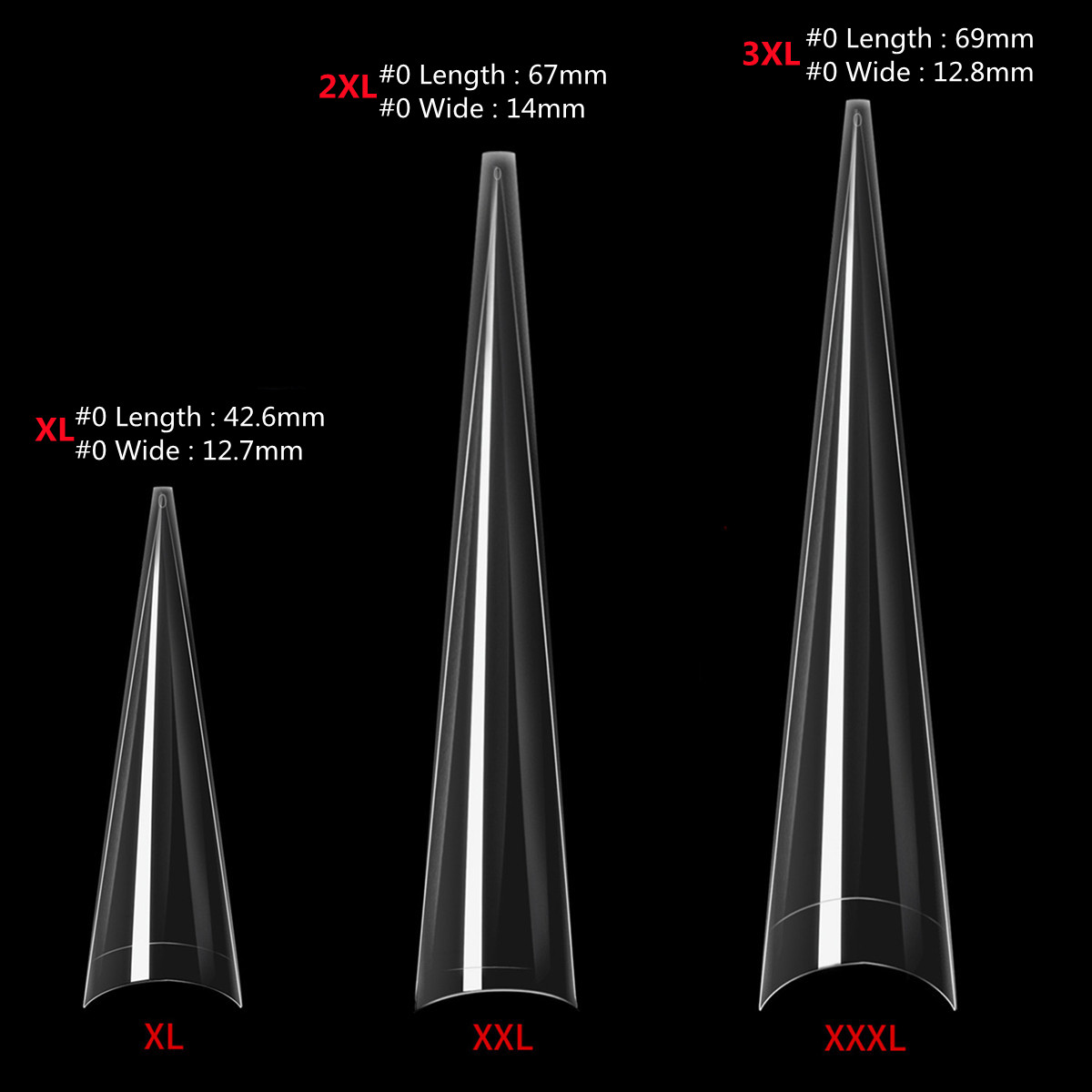 XXL Stiletto False Nails -Half - đánh giá và giá Nail Art Xl