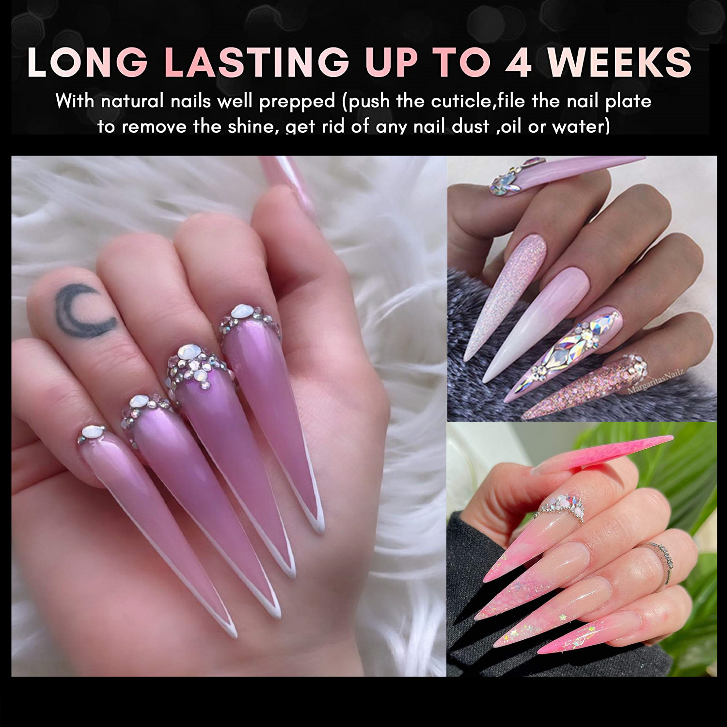 XXL Stiletto False Nails -Half - đánh giá và giá Nail Art Xl