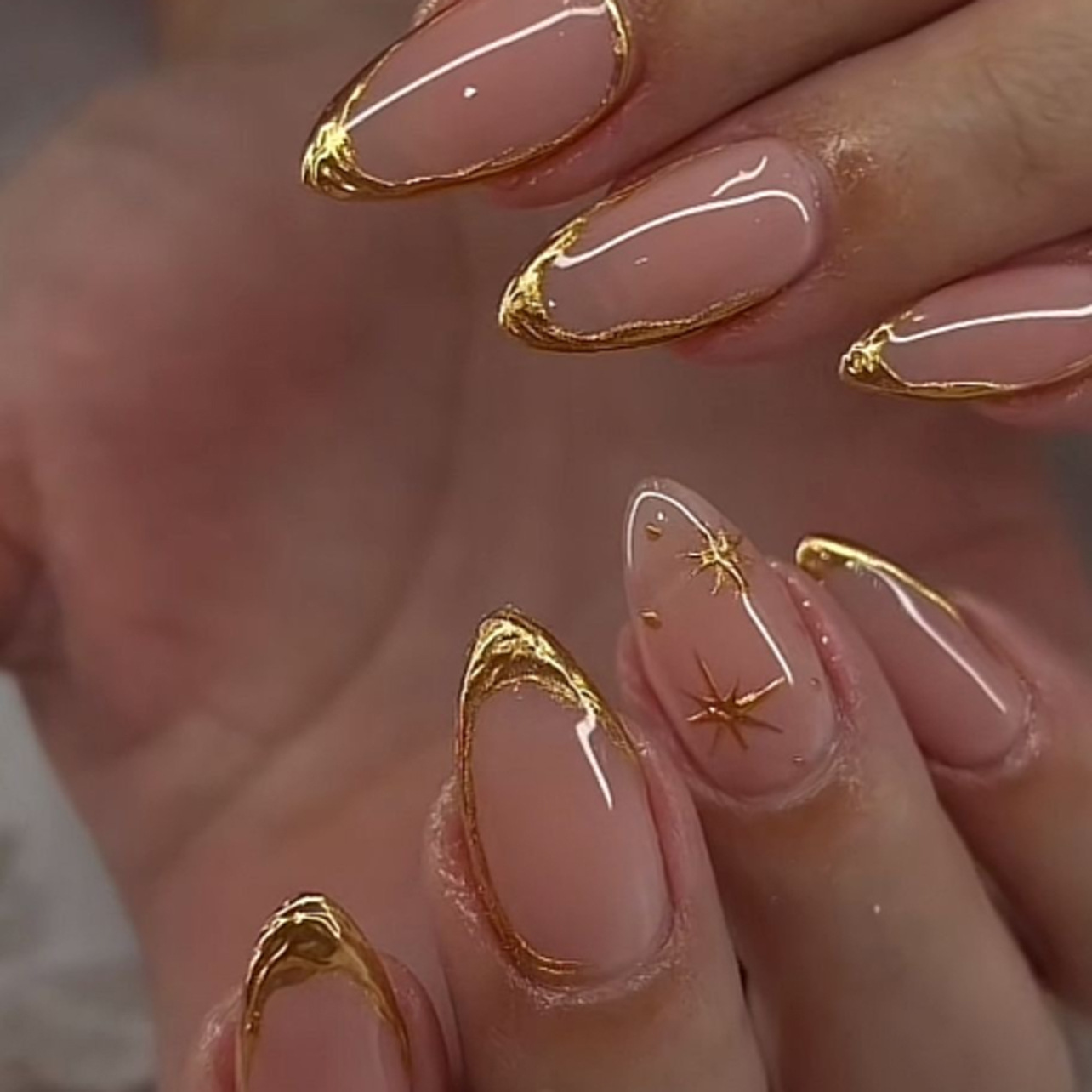 24Pcs Short Almond Nails Set F - đánh giá và giá Nail Art Inspo