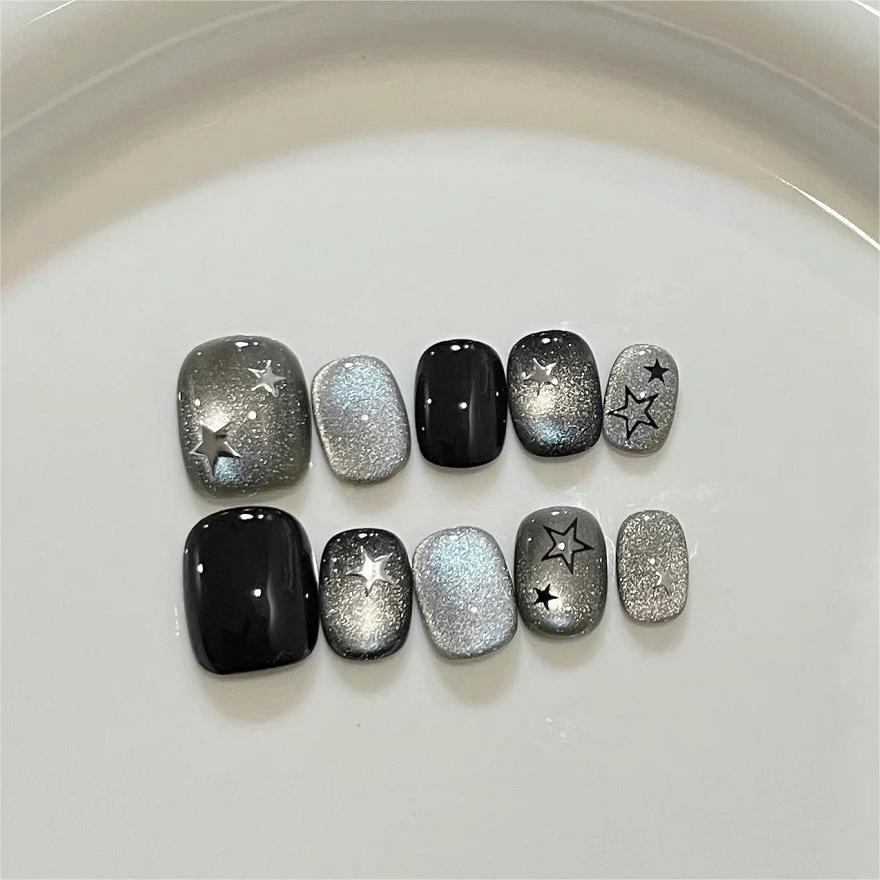 10pcs Black Cute Cat Handmade  - đánh giá và giá Nail Art Inspo