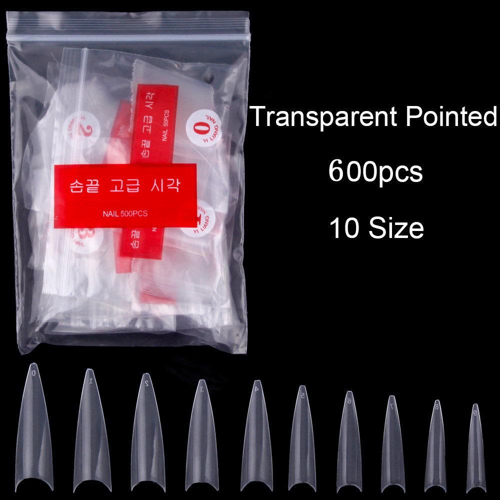 1Bag(600Pcs)Natural Stiletto P - đánh giá và giá Nail Art Xl