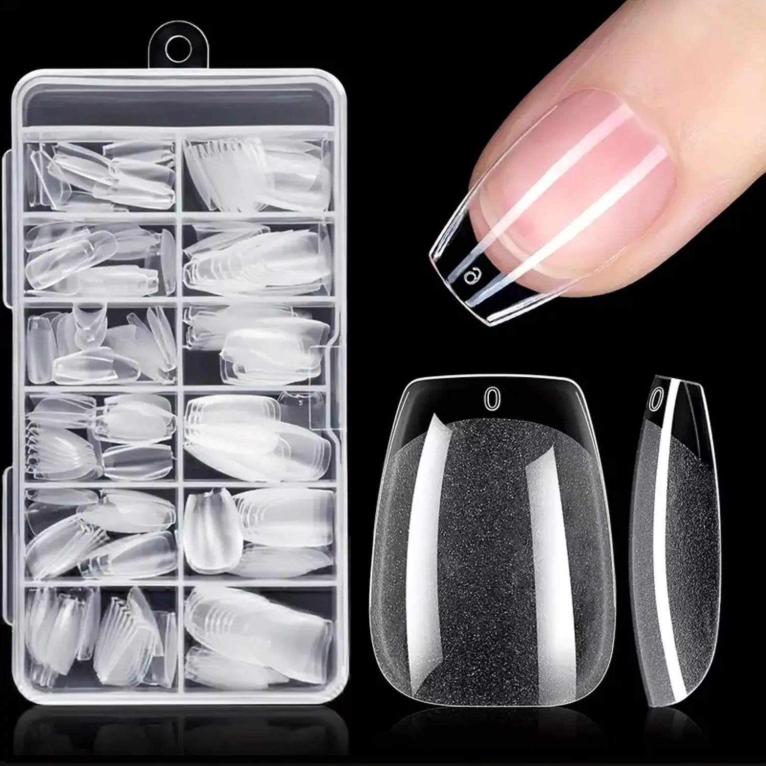 120Pcs Coffin Nail Tips, Half  - đánh giá và giá Nail Art Xl