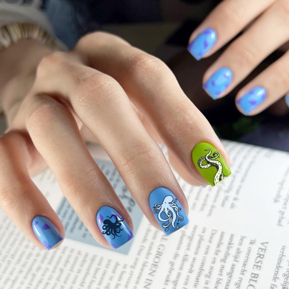 5pcs Ocean Theme Nail Stamping - đánh giá và giá Nail Art Inspo