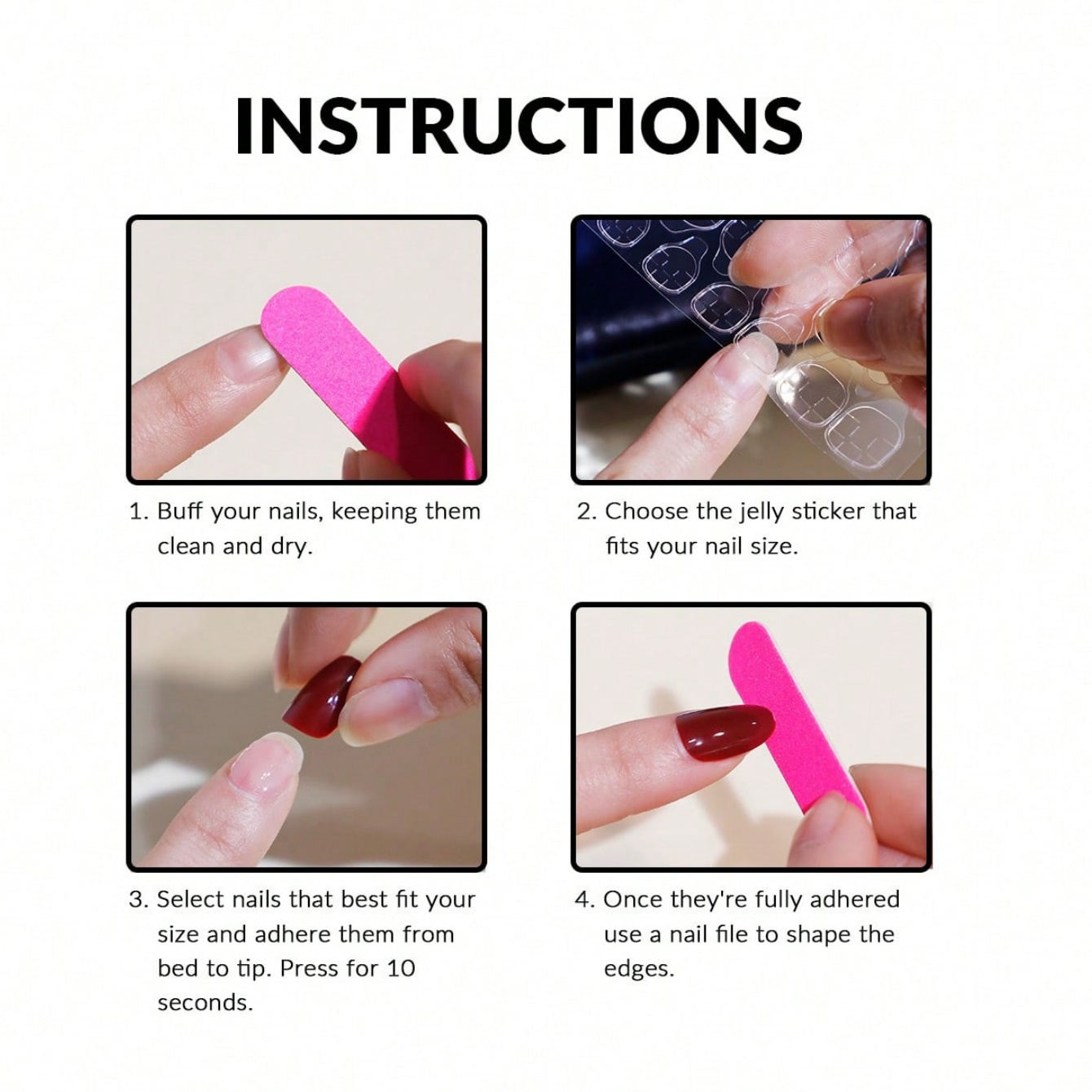 10pcs Pure Hand Pressed Short  - đánh giá và giá Nail Art Inspo